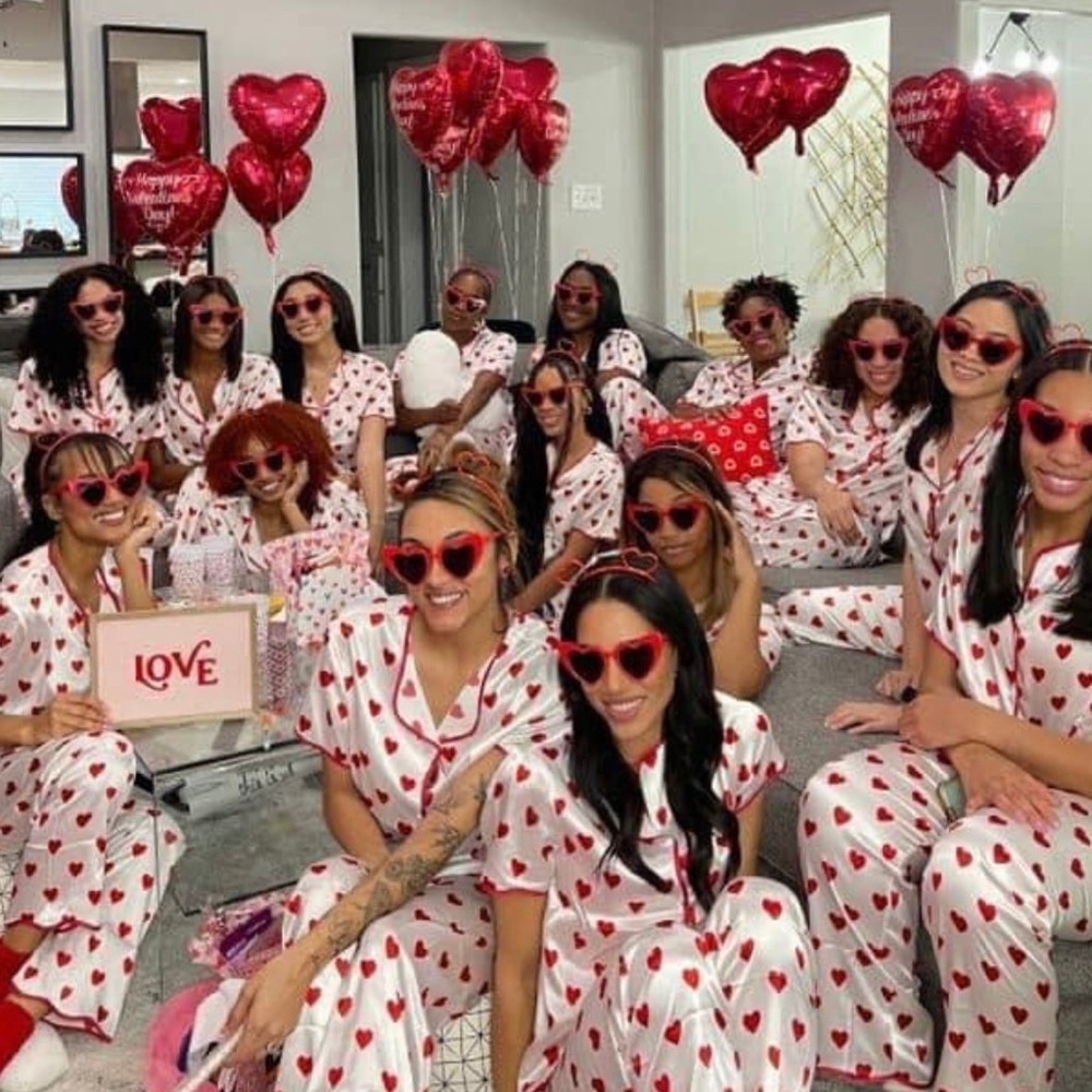 Heart Print Women's Pajama Set